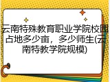 云南特殊教育职业学院校园占地多少亩，多少师生(云南特教学院规模)