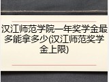 汉江师范学院一年奖学金最多能拿多少(汉江师范奖学金上限)