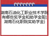 湖南石油化工职业技术学院有哪些奖学金和助学金呢(湖南石化职院奖助学金)