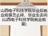 山西电子科技学院毕业后就业前景怎么样，毕业生去向(山西电子科技学院就业前景)