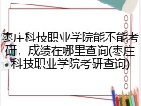 枣庄科技职业学院能不能考研，成绩在哪里查询(枣庄科技职业学院考研查询)