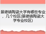 景德镇陶瓷大学有哪些专业，几个校区(景德镇陶瓷大学专业校区)