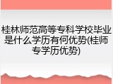 桂林师范高等专科学校毕业是什么学历有何优势(桂师专学历优势)