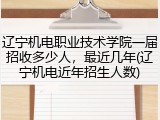 辽宁机电职业技术学院一届招收多少人，最近几年(辽宁机电近年招生人数)