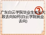 广东白云学院毕业生就业大致去向如何(白云学院就业去向)