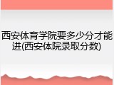 西安体育学院要多少分才能进(西安体院录取分数)