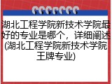 湖北工程学院新技术学院最好的专业是哪个，详细阐述(湖北工程学院新技术学院王牌专业)