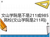 文山学院是不是211或985高校(文山学院是211吗)