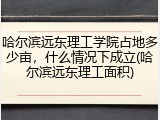 哈尔滨远东理工学院占地多少亩，什么情况下成立(哈尔滨远东理工面积)