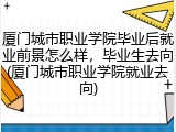 厦门城市职业学院毕业后就业前景怎么样，毕业生去向(厦门城市职业学院就业去向)