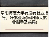 阜阳师范大学有没有就业指导，好就业吗(阜阳师大就业指导及前景)