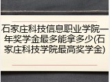 石家庄科技信息职业学院一年奖学金最多能拿多少(石家庄科技学院最高奖学金)