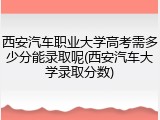 西安汽车职业大学高考需多少分能录取呢(西安汽车大学录取分数)