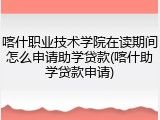 喀什职业技术学院在读期间怎么申请助学贷款(喀什助学贷款申请)