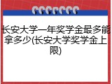 长安大学一年奖学金最多能拿多少(长安大学奖学金上限)