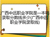 广西中远职业学院是一本吗录取分数线多少(广西中远职业学院录取线)