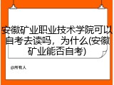 安徽矿业职业技术学院可以自考去读吗，为什么(安徽矿业能否自考)