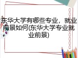 东华大学有哪些专业，就业前景如何(东华大学专业就业前景)