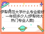 伊犁师范大学什么专业最好，一年招多少人(伊犁师大热门专业人数)