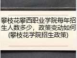 攀枝花攀西职业学院每年招生人数多少，政策变动如何(攀枝花学院招生政策)