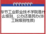 毕节工业职业技术学院是什么级别，公办还是民办(毕工院级别性质)
