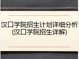 汉口学院招生计划详细分析(汉口学院招生详解)