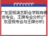 广东亚视演艺职业学院有哪些专业，王牌专业分析(广东亚视专业与王牌分析)