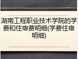 湖南工程职业技术学院的学费和住宿费明细(学费住宿明细)
