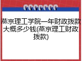 燕京理工学院一年财政拨款大概多少钱(燕京理工财政拨款)