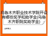 乌鲁木齐职业技术学院开设有哪些奖学和助学金(乌鲁木齐职院奖助学金)