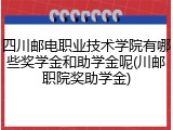 四川邮电职业技术学院有哪些奖学金和助学金呢(川邮职院奖助学金)