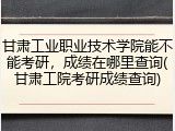 甘肃工业职业技术学院能不能考研，成绩在哪里查询(甘肃工院考研成绩查询)