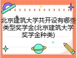 北京建筑大学共开设有哪些类型奖学金(北京建筑大学奖学金种类)
