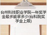 台州科技职业学院一年奖学金最多能拿多少(台科院奖学金上限)