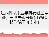 江西科技职业学院有哪些专业，王牌专业分析(江西科技学院王牌专业)