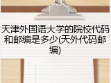 天津外国语大学的院校代码和邮编是多少(天外代码邮编)