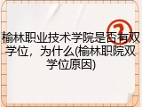 榆林职业技术学院是否有双学位，为什么(榆林职院双学位原因)