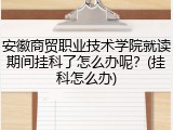 安徽商贸职业技术学院就读期间挂科了怎么办呢？(挂科怎么办)