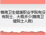 赣南卫生健康职业学院有没有院士，大概多少(赣南卫健院士人数)