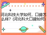 河北科技大学如何，口碑怎么样？(河北科大口碑如何)