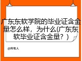 广东东软学院的毕业证含金量怎么样，为什么(广东东软毕业证含金量？)
