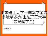 山东理工大学一年奖学金最多能拿多少(山东理工大学最高奖学金)