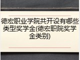 德宏职业学院共开设有哪些类型奖学金(德宏职院奖学金类别)
