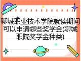 聊城职业技术学院就读期间可以申请哪些奖学金(聊城职院奖学金种类)