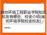 潍坊环境工程职业学院知名校友有哪些，校史介绍(潍坊环境学院校史校友)