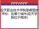 应天职业技术学院是哪里的学校，在哪个城市(应天学院位于南京)
