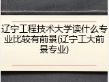 辽宁工程技术大学读什么专业比较有前景(辽宁工大前景专业)