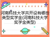 河南科技大学共开设有哪些类型奖学金(河南科技大学奖学金类型)