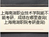 上海南湖职业技术学院能不能考研，成绩在哪里查询(上海南湖职院考研查询)