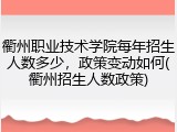 衢州职业技术学院每年招生人数多少，政策变动如何(衢州招生人数政策)